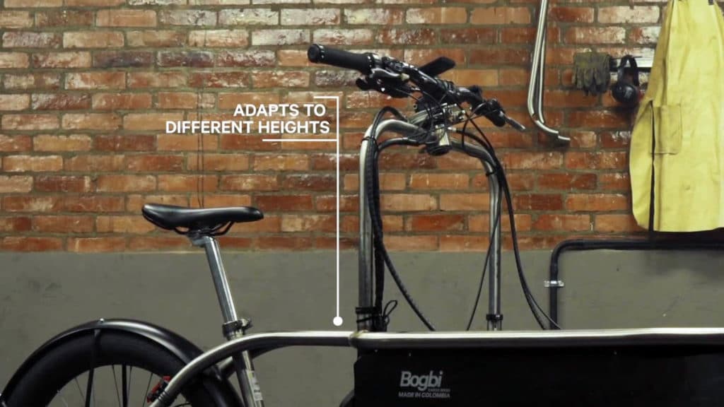 Handlebar bridge on the e-cargo bike Bogbi extended