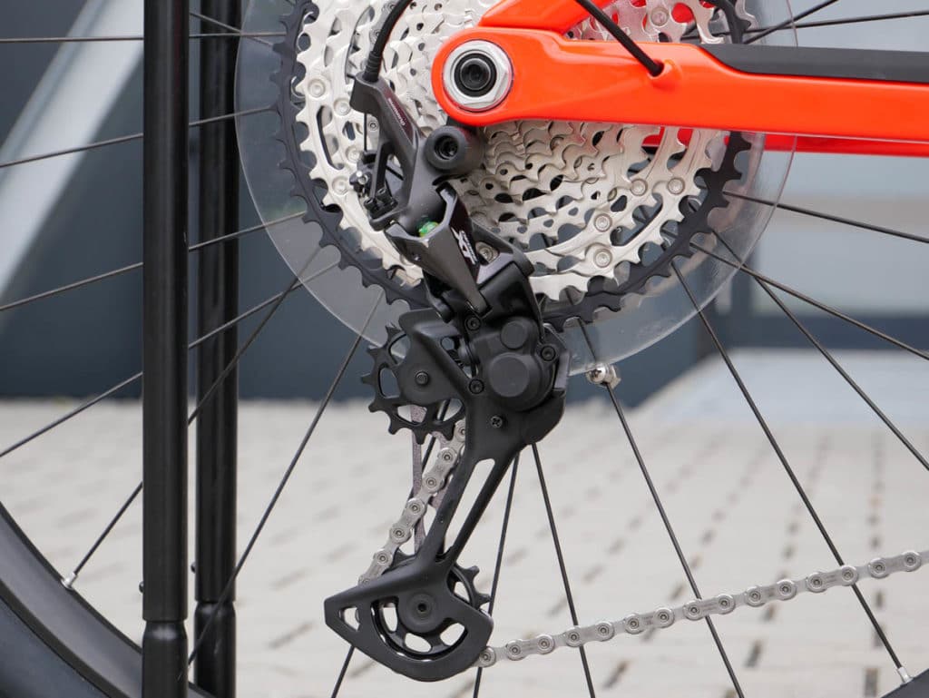 Shimano rear derailleur on the iLynx Race Carbon from BH Bikes