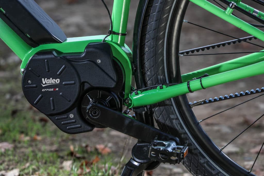 Motor on an e-trekking e-bike with the Valeo Smart drive system