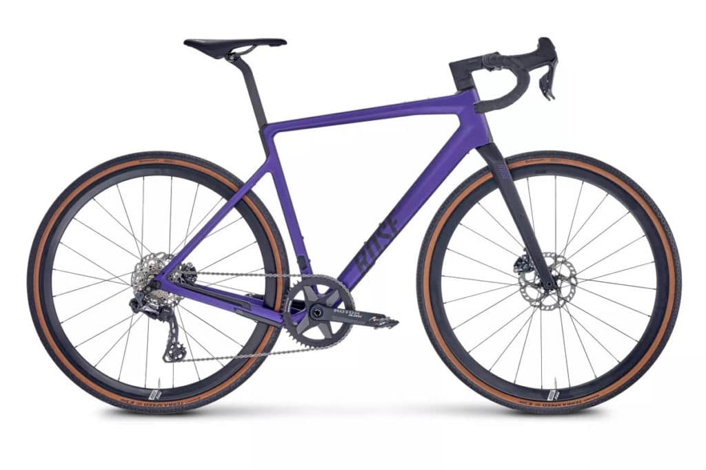 Gravel bike Rose Backroad in the colour Deepest Purple with Classified Powershift hub