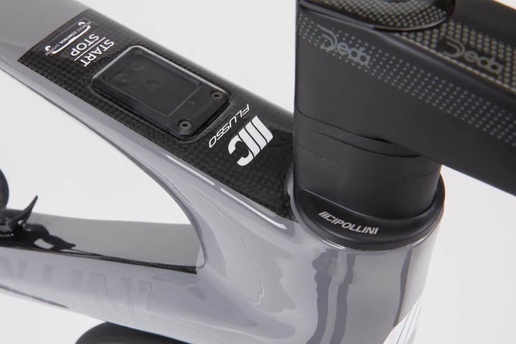 Control unit on the top tube for the Bikedrive Air drive from maxon on the Cipollini Flusso e-road bike