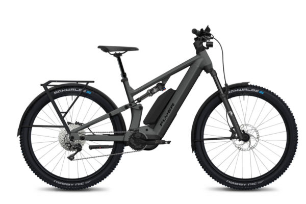 Flyer Goroc X 6.70 2022 ebike in the colour Black Shading Satin with second battery