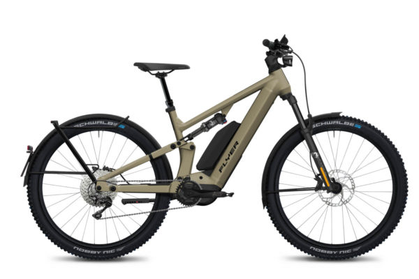 Flyer Goroc X 6.70 2022 ebike in the colour Sahara Sand Satin with second battery