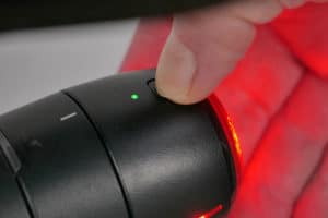 Switching on the rear light of the Vodafone Curve Bike