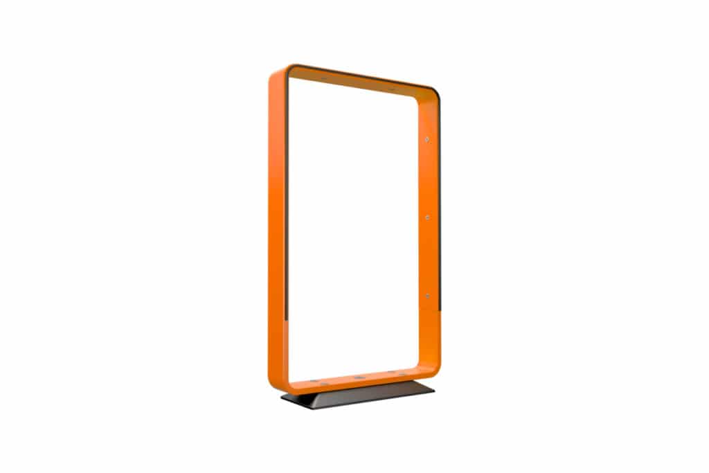 Q-Rack bicycle stand in deep orange