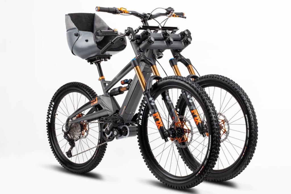 Studio shot of the adaptive ebike Orange Phase AD3 in front view