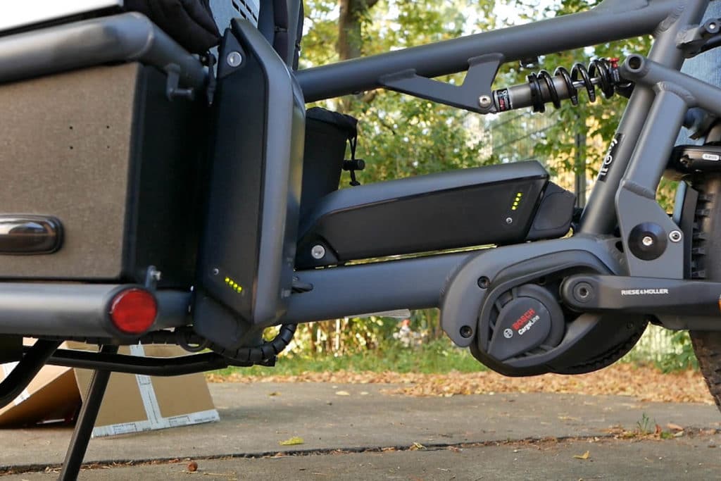 Cargoline e-drive from Bosch on the Load 75 e-cargo bike from Riese&Müller with the Idit box