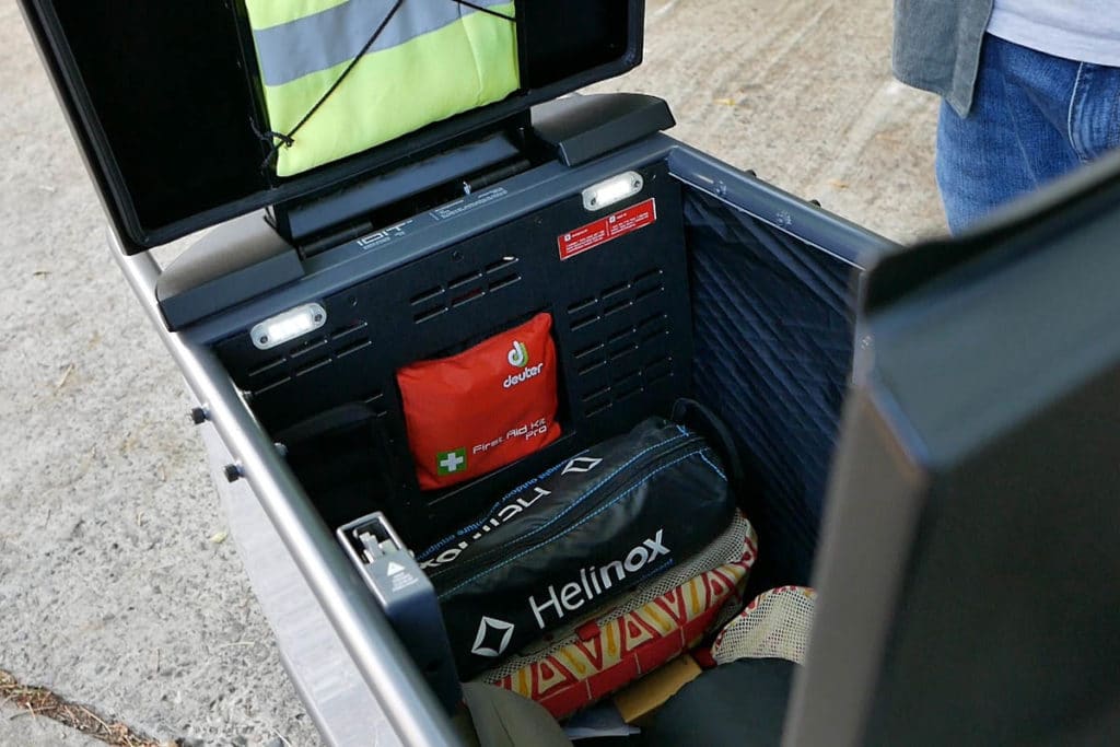 View into the interior of the Idit box for e-cargo bikes