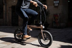 Riding the Exxite XXS folding e-bike