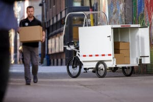 E-cargo bike from Coaster Cycles for the delivery of parcels