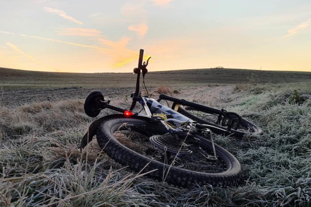 Motif of the "Frostpendeln" campaign for commuting in winter with the ebike