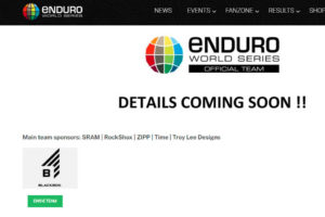 Screenshot for the BlackBox Test Pilot Program team page on the Enduro World Series website