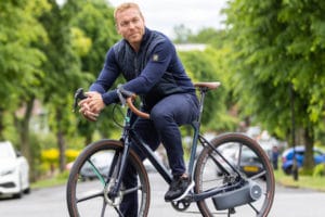 Brand ambassador Chris Hoy promotes the Skarper DiskDrive conversion kit for ebikes