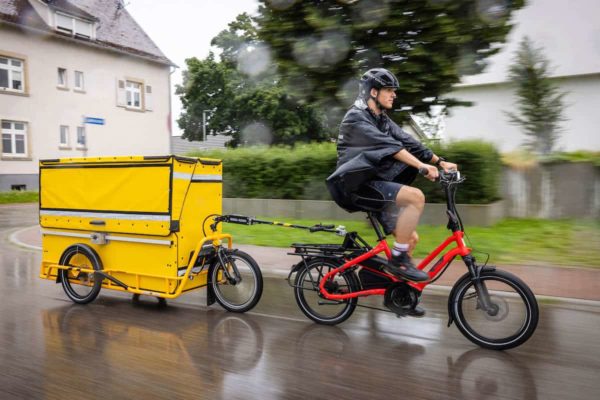 Tern Quick Haul ebike with a heavy-duty trailer from Carla Cargo