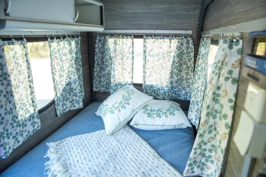 Cabin of the Hupi camping trailer for ebikes