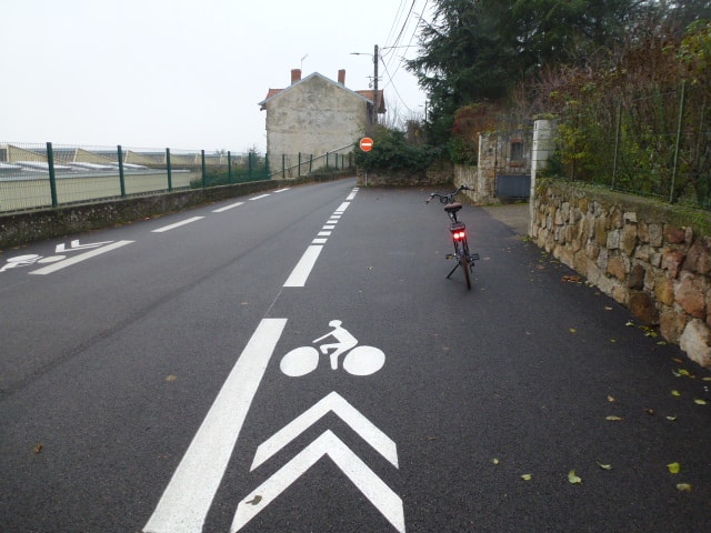 Bike lane swallowed by a forbidden way