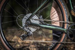 Campagnolo Ekar derailleur on the Desiknio X20 Gravel ebike