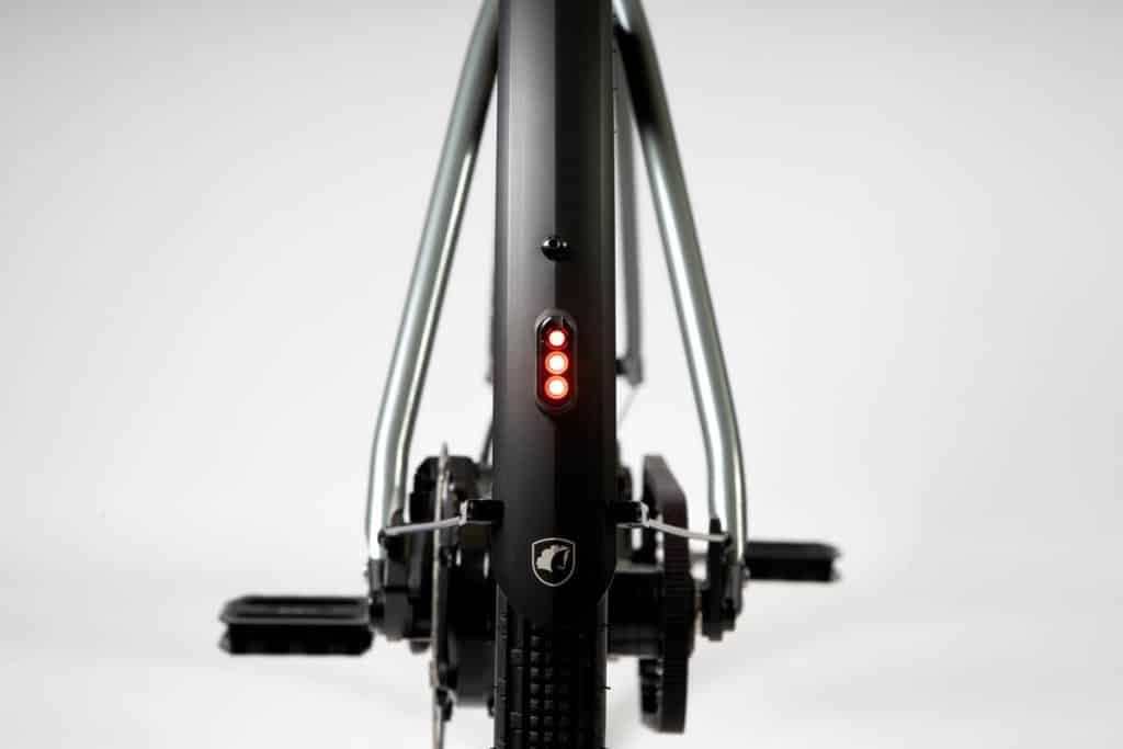 Supernova E3 Tail light integrated in the mudguard on the Desiknio X20 Pinion ebike