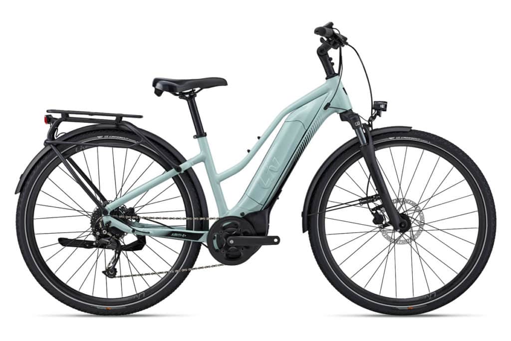 Liv Amiti E+ 3 ebike in the colour Soap Suds