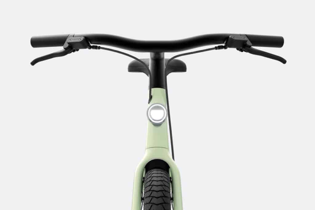 Fixed headlight integrated in the head tube on the Vanmoof S4 and X4 ebikes