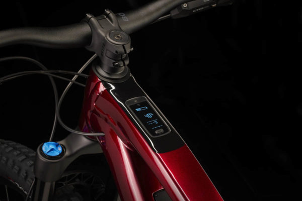 Display integrated into the top tube of the Trek Fuel EXe ebike with aluminium frame for the 2024 season