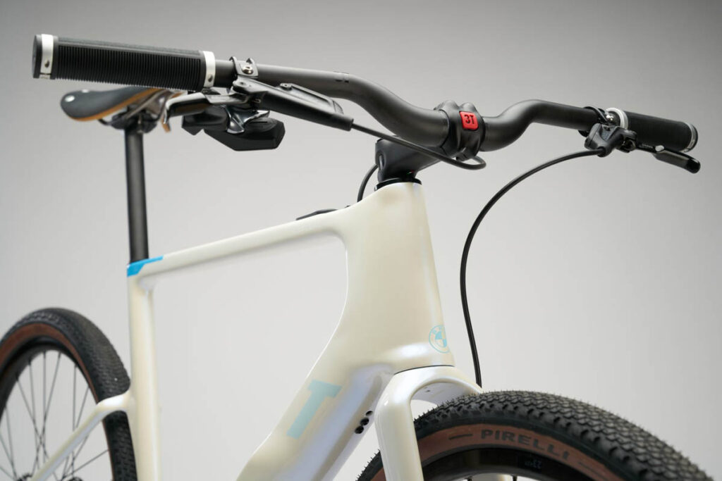 Detailed view of the frame of the BMW Exploro Ultra Urban Boost ebike