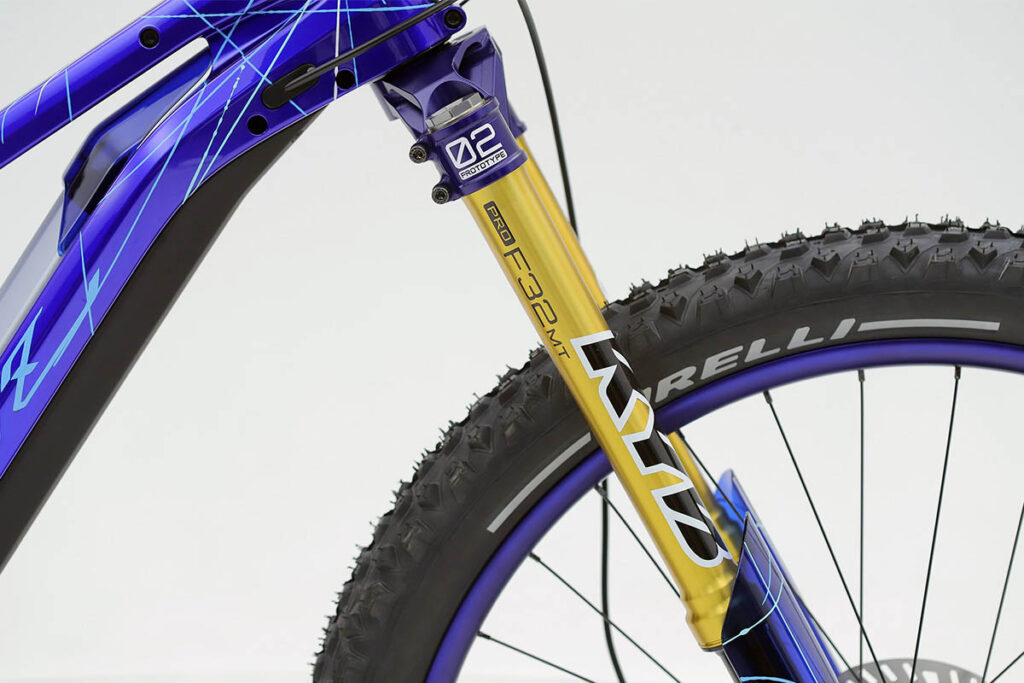 Suspension fork of the Yamaha Y-00Z MTB concept model ebike