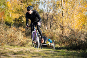 Veolo cargo trailer suitable for ebikes when used on bicycle tours