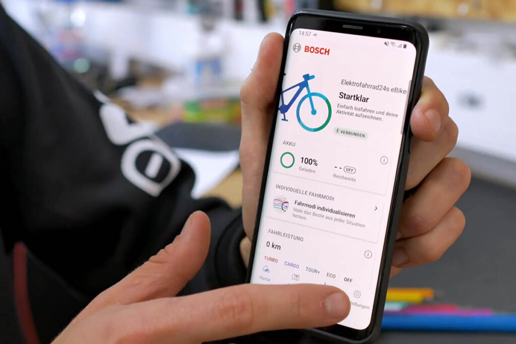 "Settings" menu item in the Bosch eBike Flow app