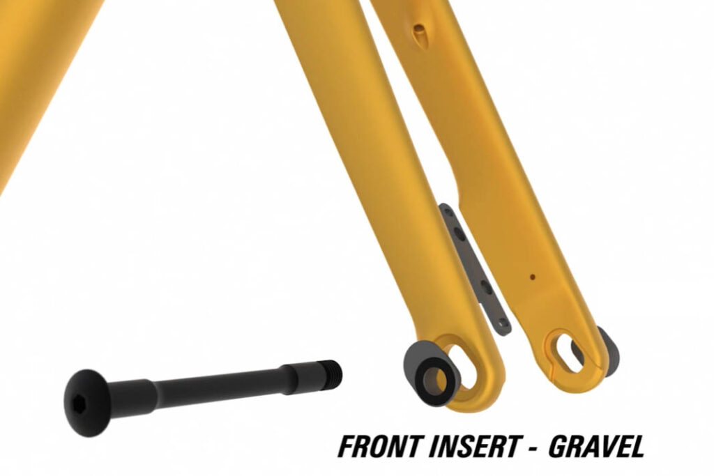 Interchangeable dropouts for the front wheel on the Cervélo Rouvida ebike