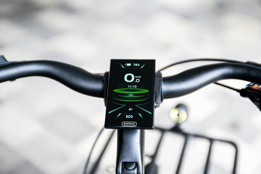 Nearbyk ebike featuring large-fomrat Bafang display