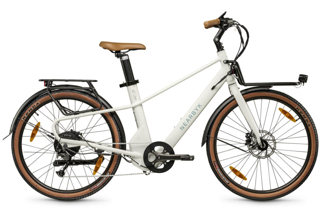 Nearbyk city ebike in the color light grey