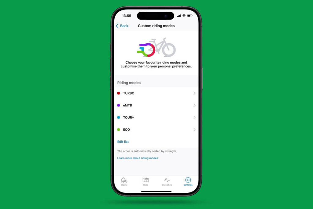 Update 1.18 of the Bosch eBike Flow app opens up the option for using all individual riding modes
