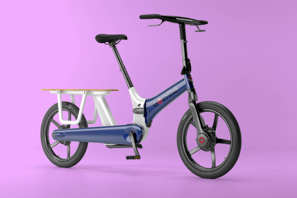 Gocycle CX+ ebike in the colour White Blue