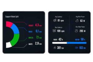 Breakdown of the proportions of riding modes and various performance data in the Fazua App