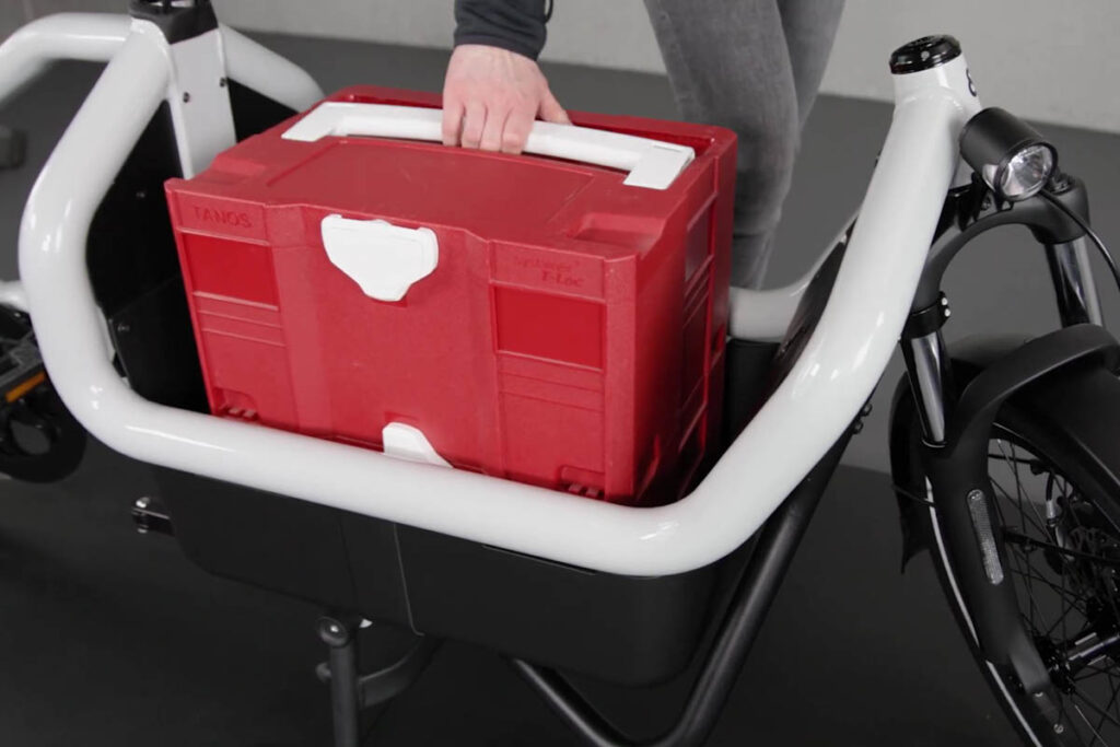 Loaded Basic Box on the Riese & Müller Carrie ebike