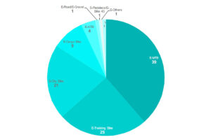 Overview of the shares of the different categories of ebikes in the total quantity sold in 2023