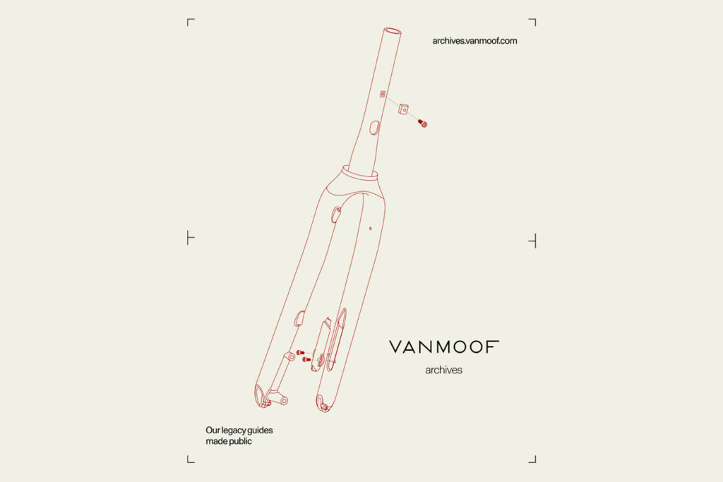 Vanmoof archive with repair and assembly instructions for older models