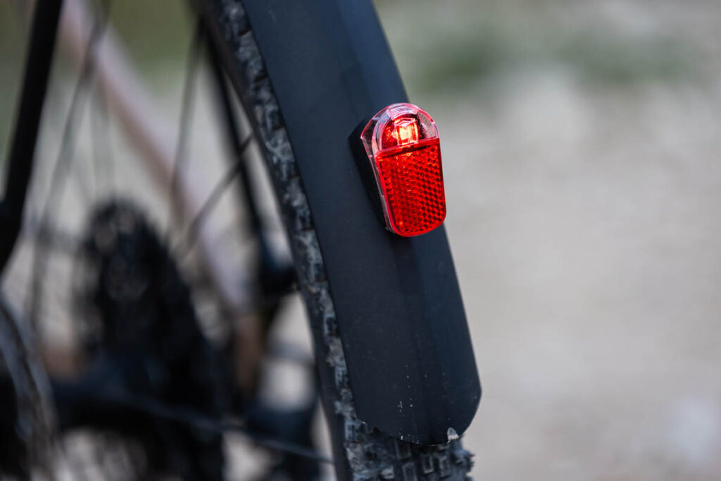 Tail light on the Moustache Dimanche 29 Gravel EQ ebike