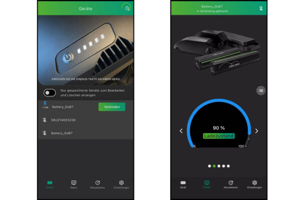 App AV-Toolbox for monitoring E-Bike Vision brand ebike batteries