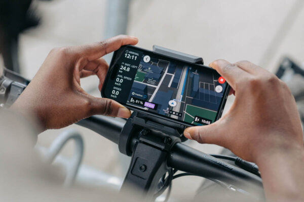New navigation display in the eBike Flow app presented by Bosch at Eurobike 2024.