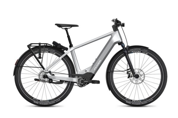 Flyer Upstreet TR:CF 7.63 ebike in the colour Cast Silver Gloss