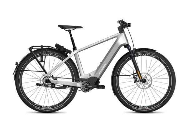 Flyer Upstreet TR:CF 7.63 HS ebike in the colour Cast Silver Gloss
