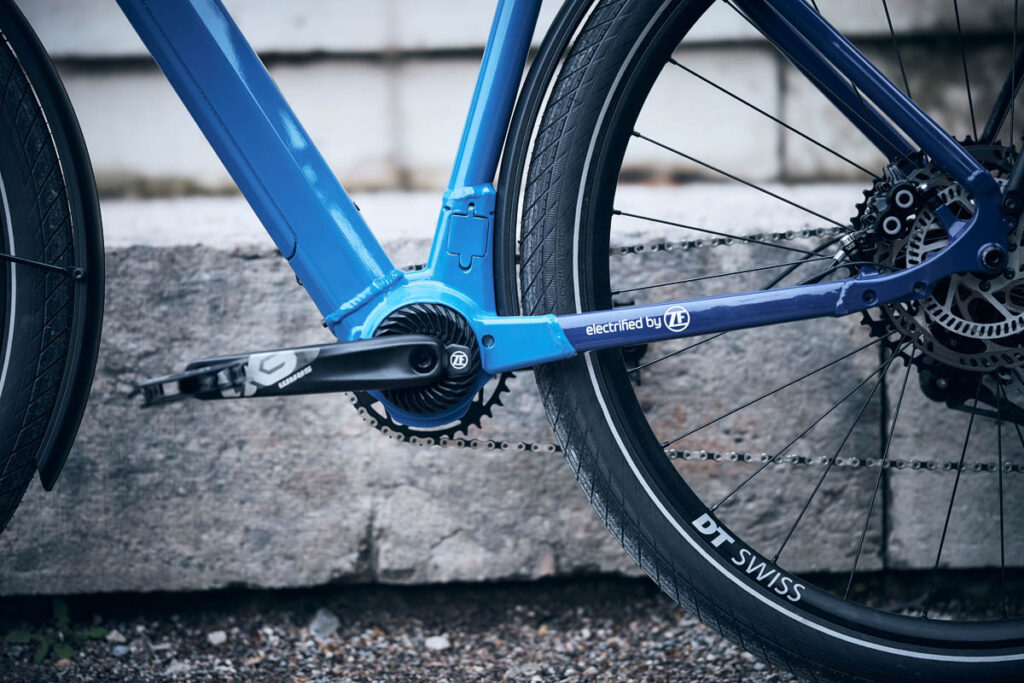 ZF Centrix ebike motor installed on a demonstration bike