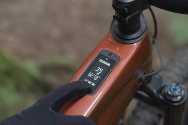 Display integrated into the top tube for the HPR50 e-drive from TQ on the Trek Slash+ ebike for the 2025 season