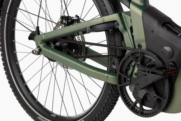 A frame lock integrated into the rear triangle of the Riese & Müller Superdelite5 ebike