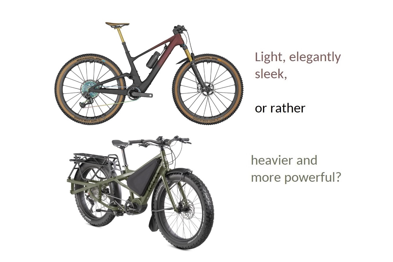 Light or heavy ebikes