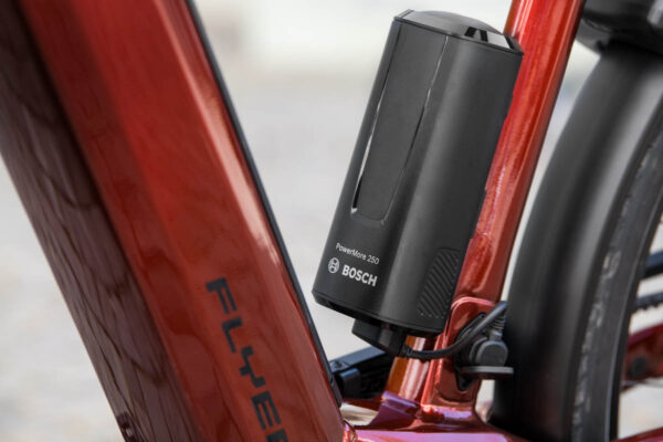 Additional Bosch PowerMore250 battery on the Flyer Gotour ebike for the 2025 season