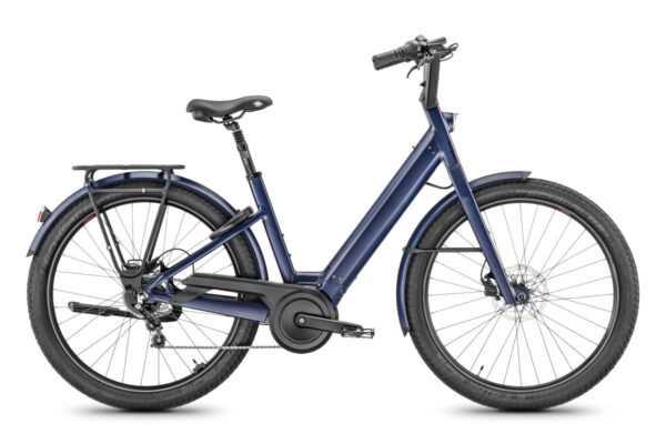 Moustache Lundi 27 ebike for the 2025 season in the colour Midnight Blue Mat