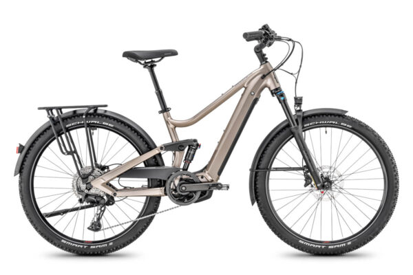 Moustache Samedi 27 Xroad FS 4 ebike for the 2025 season in the colour Titanium Glossy